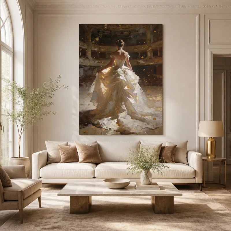 Quadro moderno abito bianco elegante