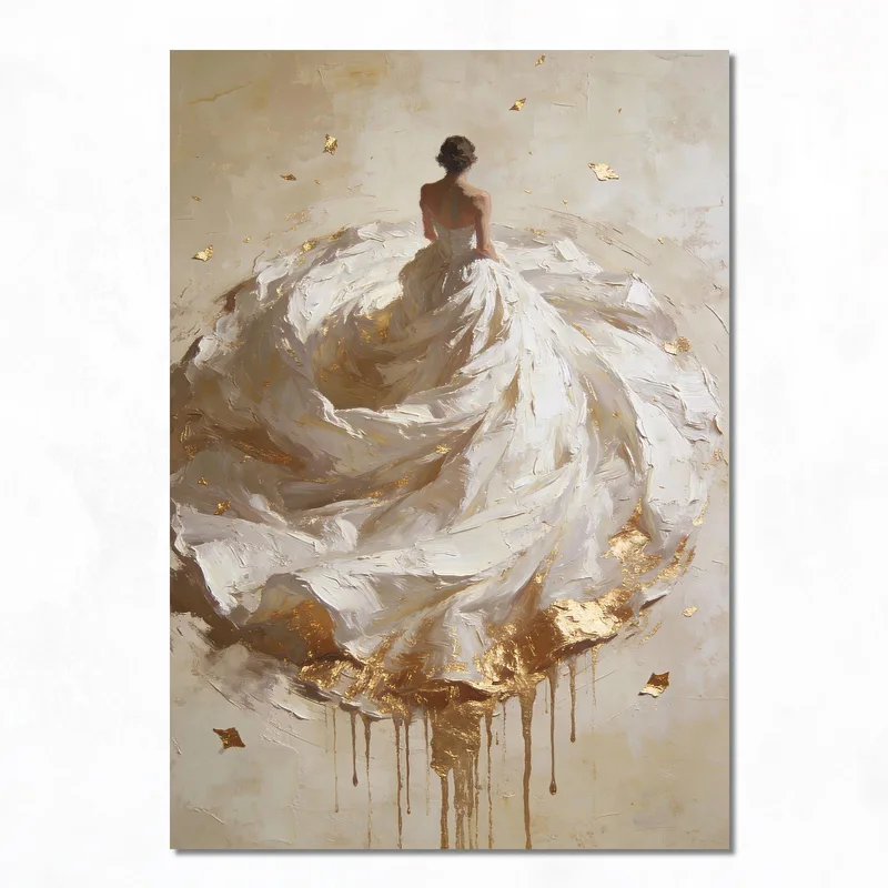 Robe Élégante Blanche tableau sur toile