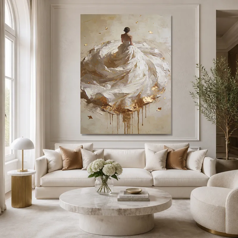 Robe Élégante Blanche tableau sur toile
