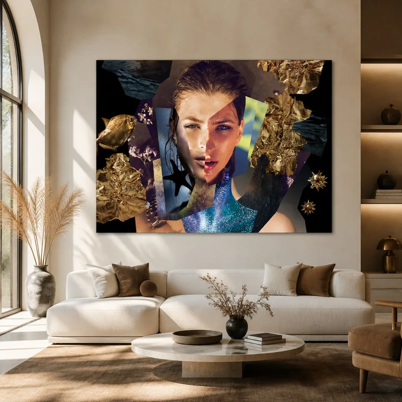 Stampa su canvas donna con elementi splendenti