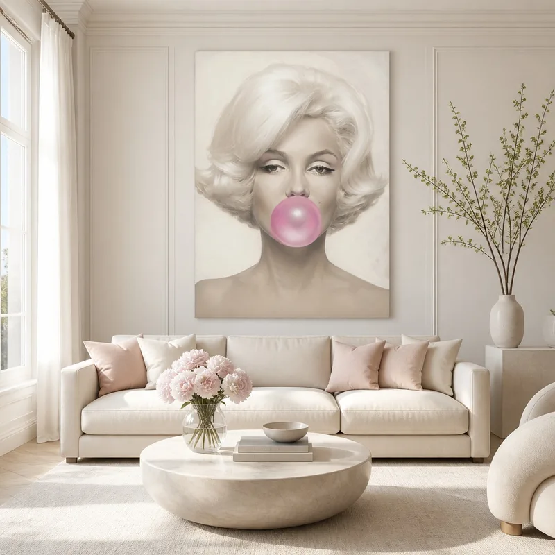 Portrait de Marilyn Monroe avec Chewing-Gum tableau moderne