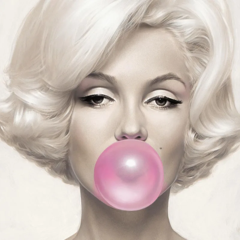 Portrait de Marilyn Monroe avec Chewing-Gum tableau moderne