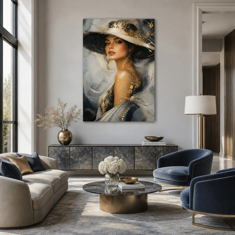 Portrait Féminin Élégant tableau sur toile