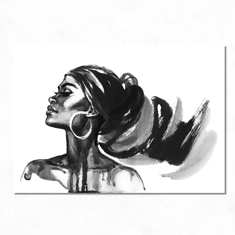 Quadro su tela ritratto di donna nera