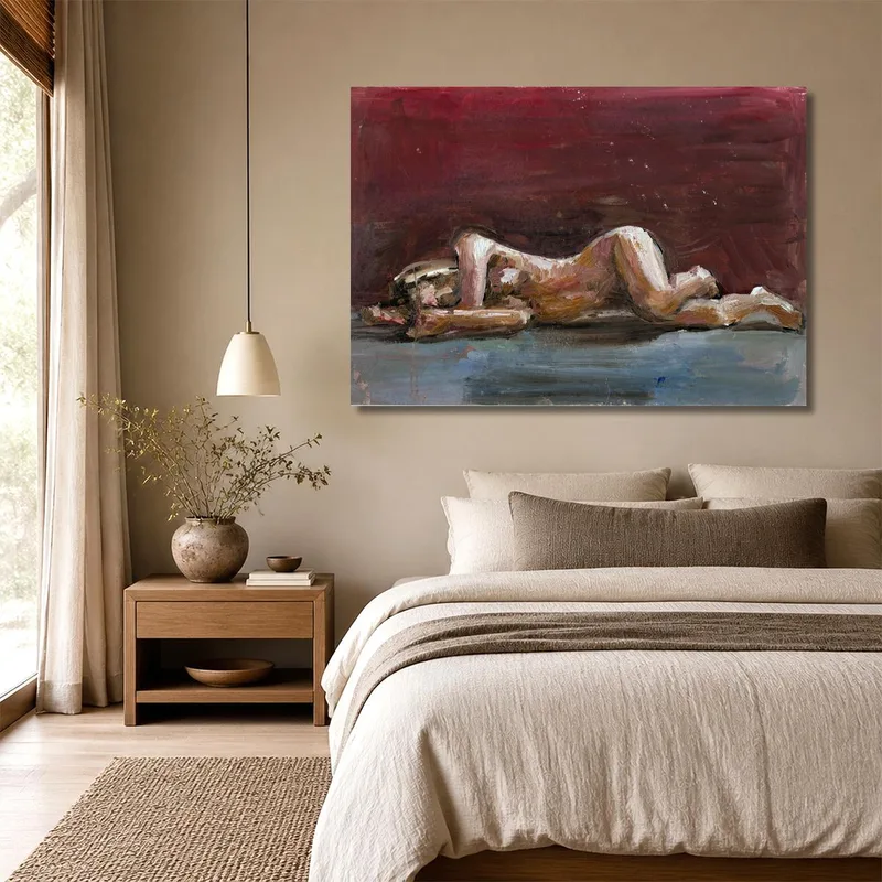 Toile artistique figure allongée