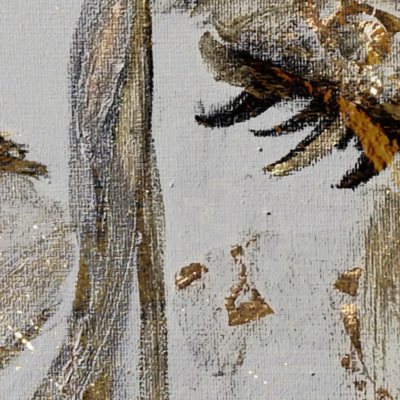 Stampa su canvas volti astratti oro e argento
