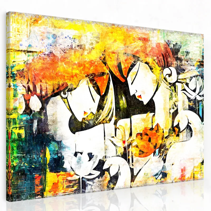 Impresion en lienzo amantes abstractos