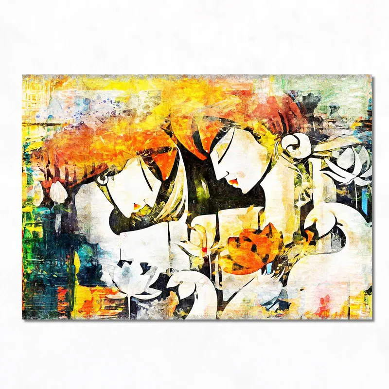 Impresion en lienzo amantes abstractos