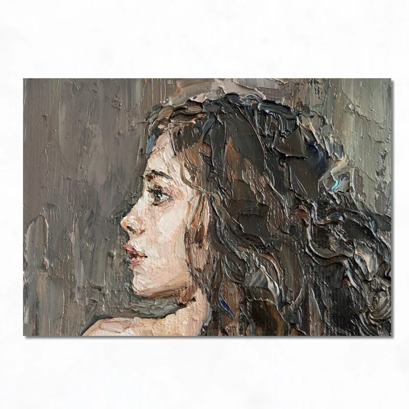 Kunstdruck frauenprofil-porträt