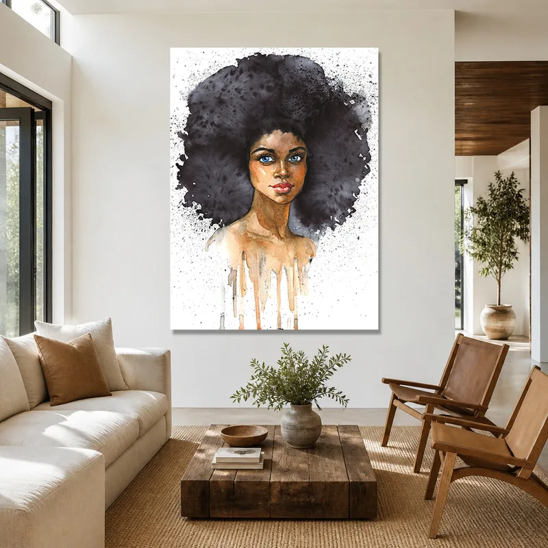 Quadro su tela ritratto di donna afro