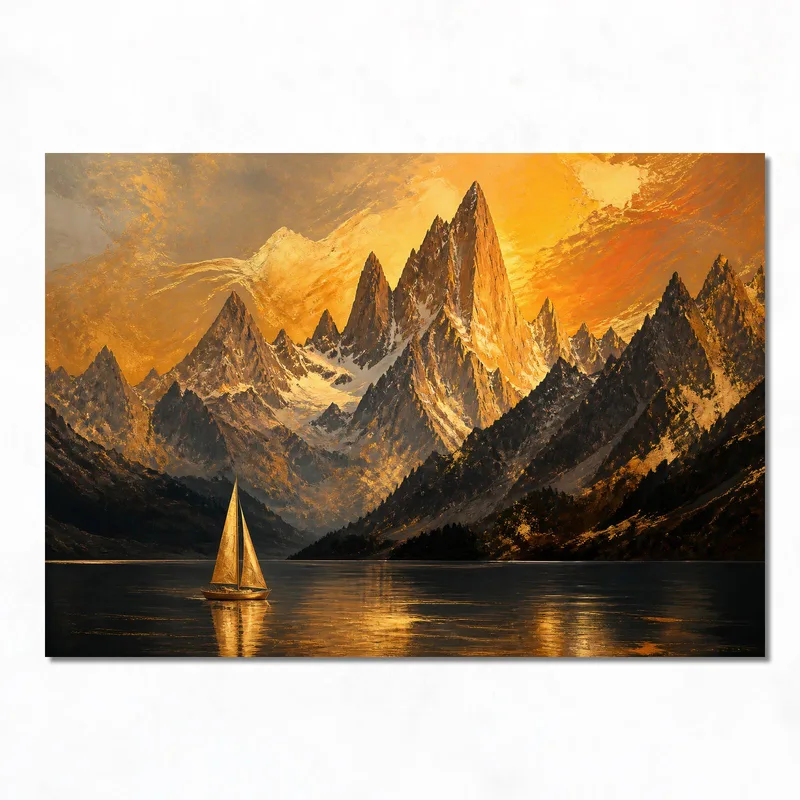 Maestoso Tramonto Montano stampa su tela