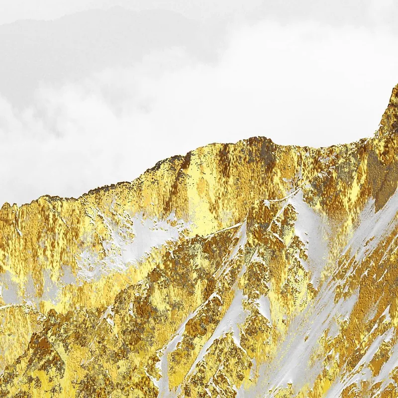 Modern canvas golden mountain peaks