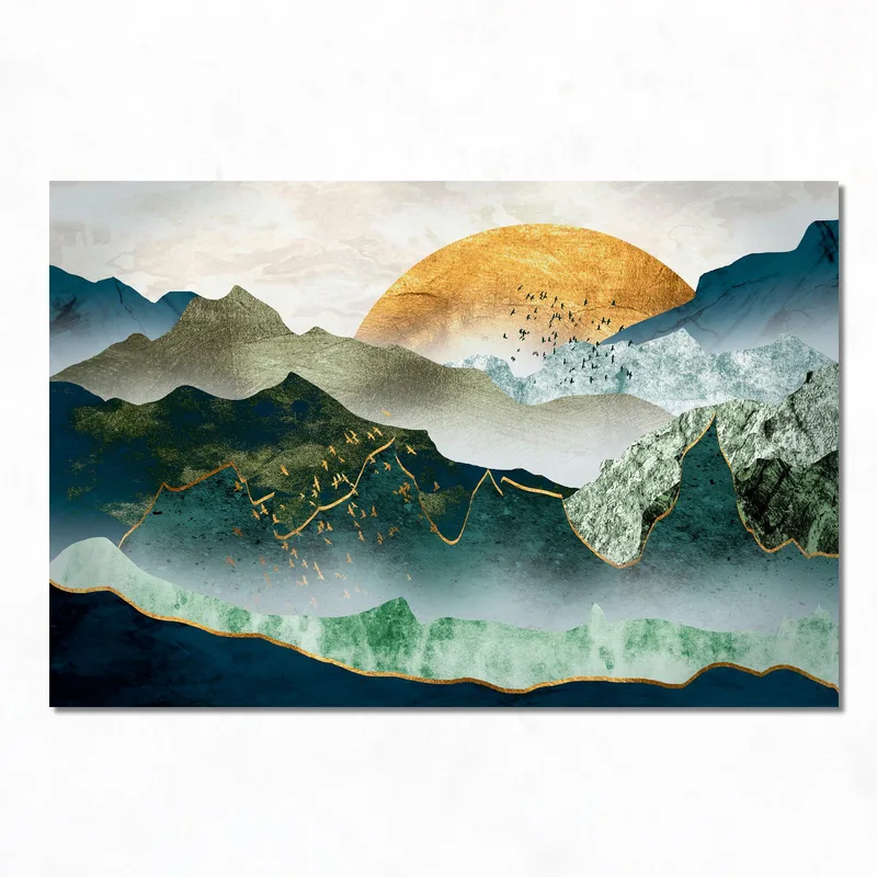Bergsonnenuntergang drucken auf leinwand