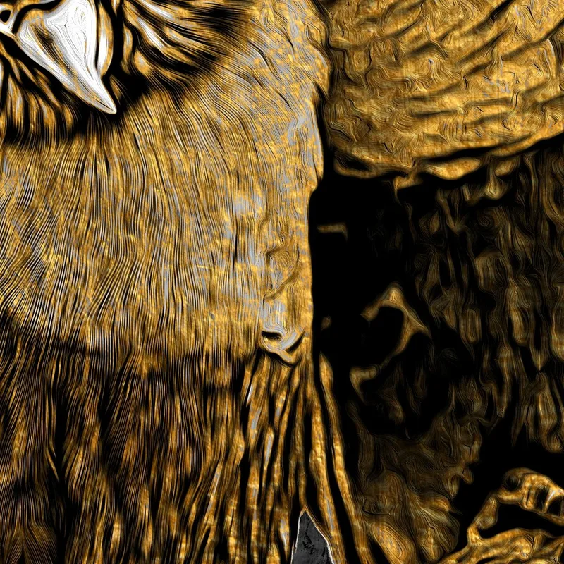 Impresion en lienzo loros dorados abrazándose