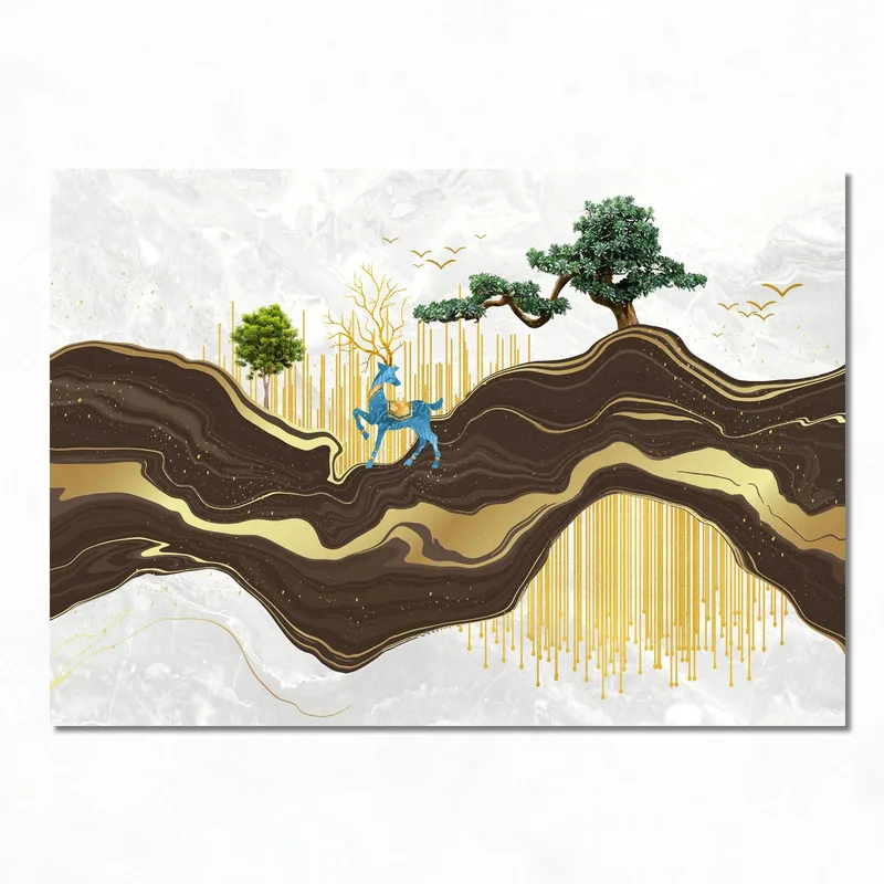 Cerf Bleu dans un Paysage Naturel tableau moderne
