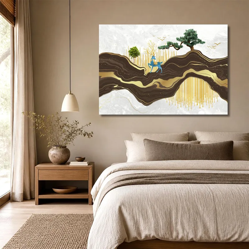Cerf Bleu dans un Paysage Naturel tableau moderne