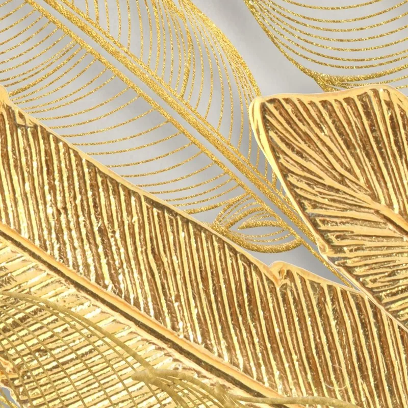 Goldene Blätterfedern drucken auf leinwand
