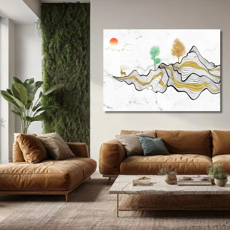Mountain Landscape with Deer fine art print