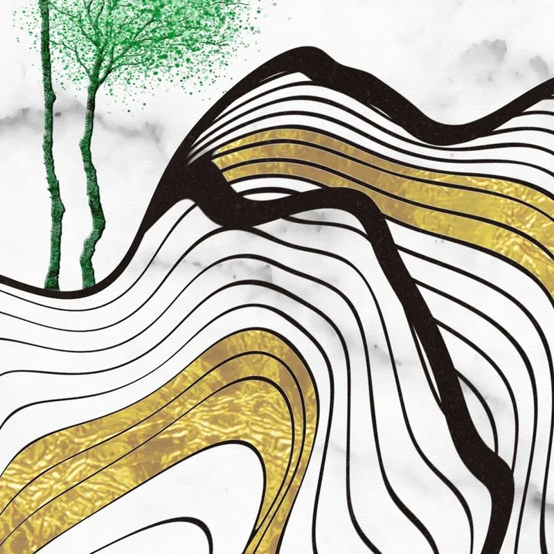 Mountain Landscape with Deer fine art print