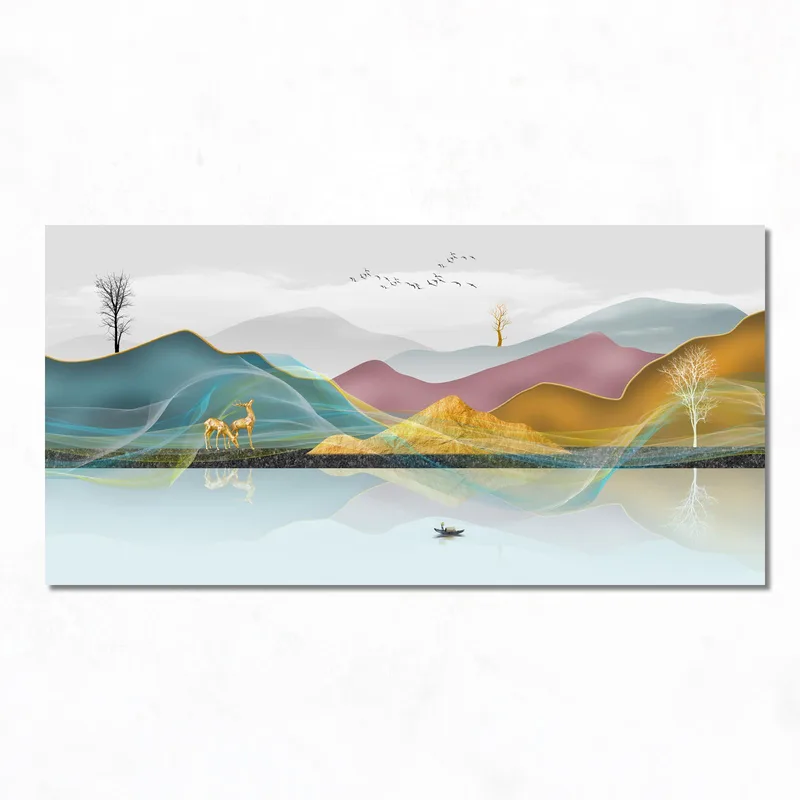 Goldenes Reh Landschaft drucken auf leinwand