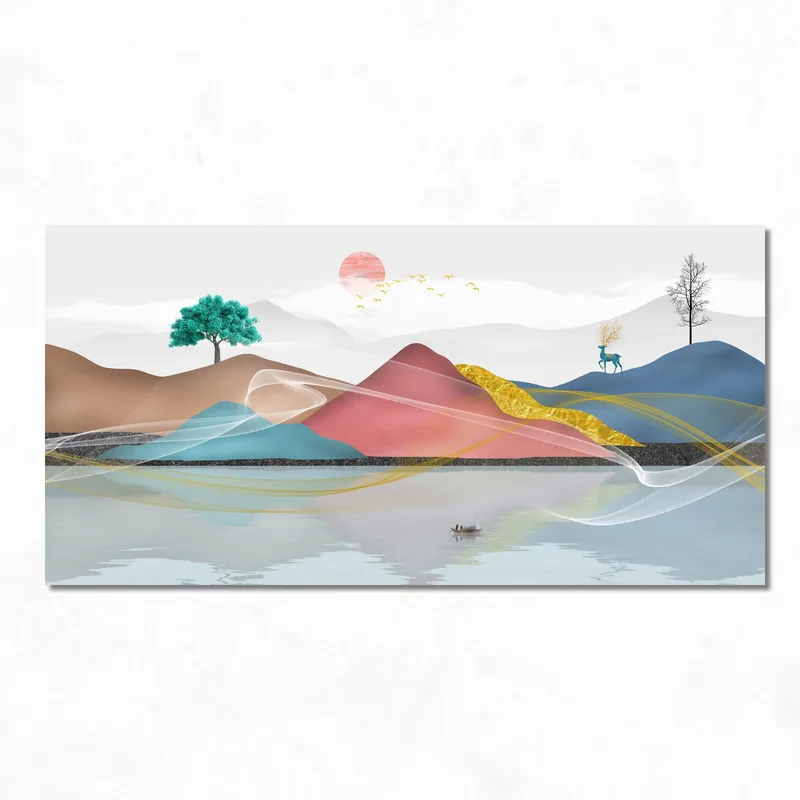 Paysage Abstrait Coloré tableau moderne