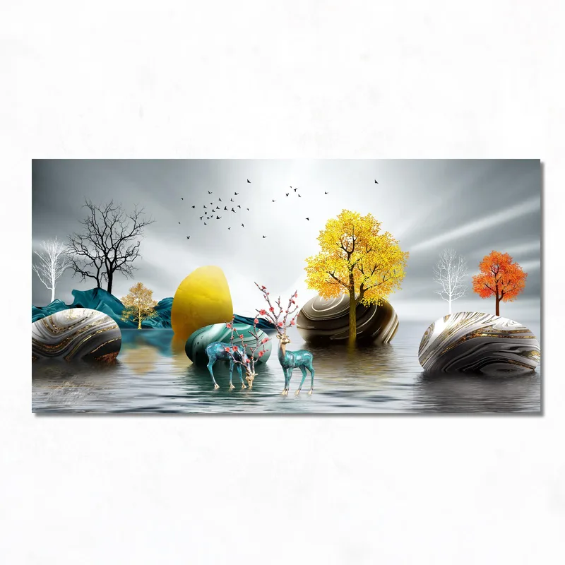 Toile artistique paysage de nature abstrait