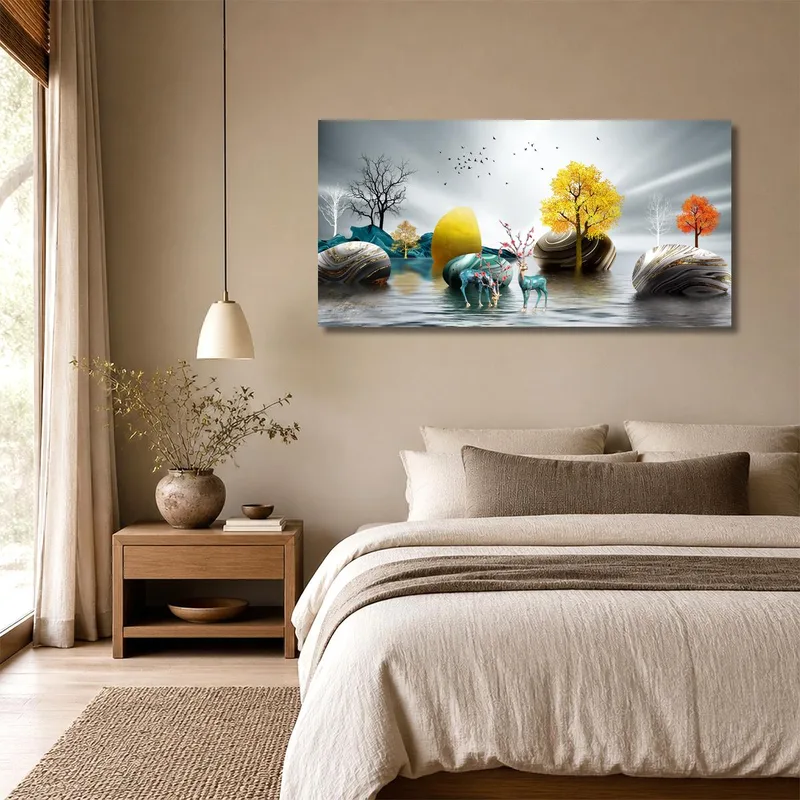Toile artistique paysage de nature abstrait