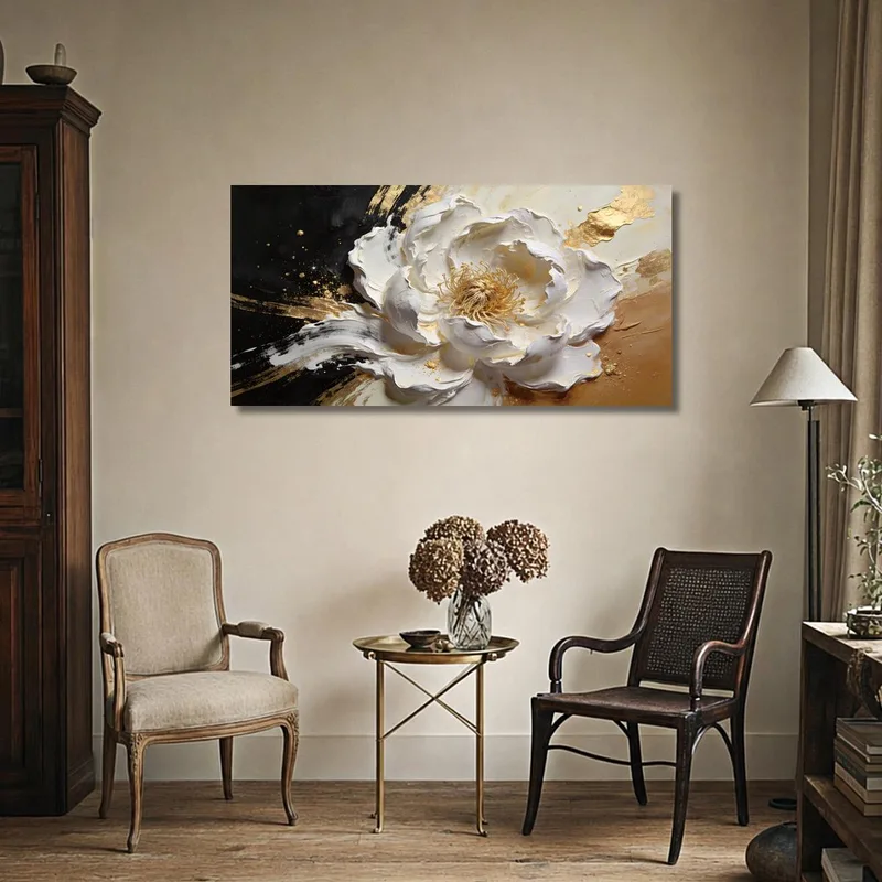 Fleurs Blanches tableau moderne