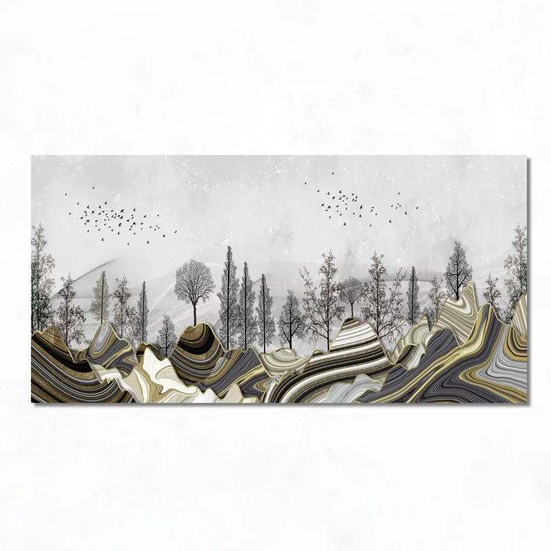 Leinwanddruck abstrakte berglandschaft