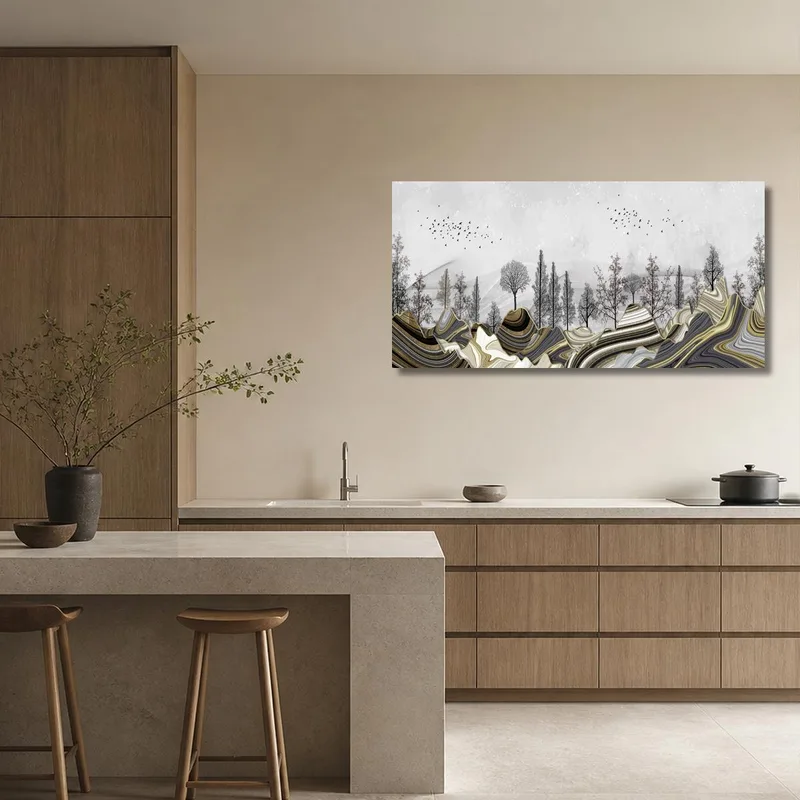 Leinwanddruck abstrakte berglandschaft