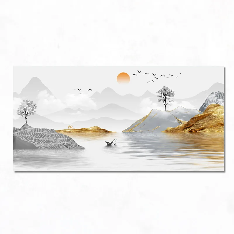 Quadro su tela riflesso di paesaggio montano