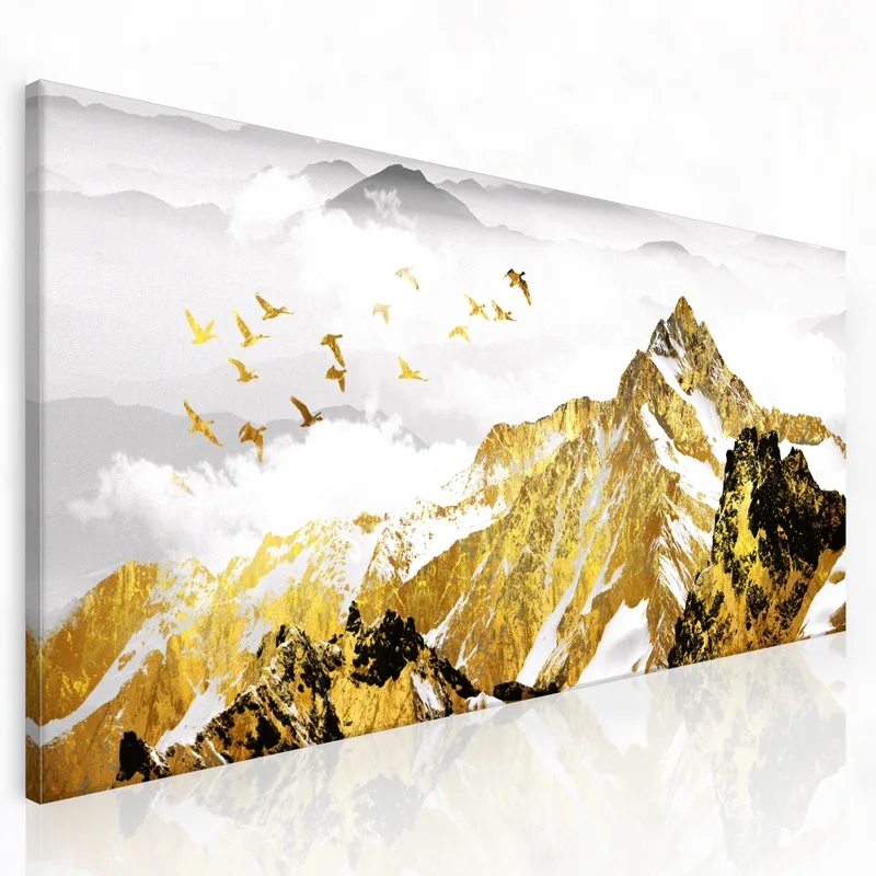 Leinwanddruck goldene berglandschaft