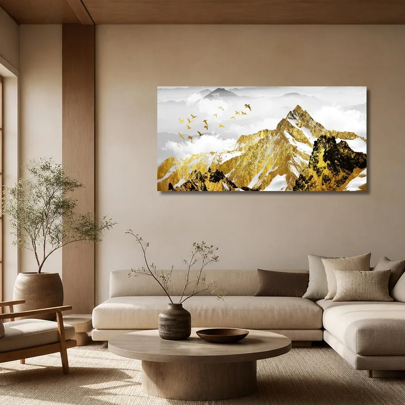 Fine art print golden mountain landscape
