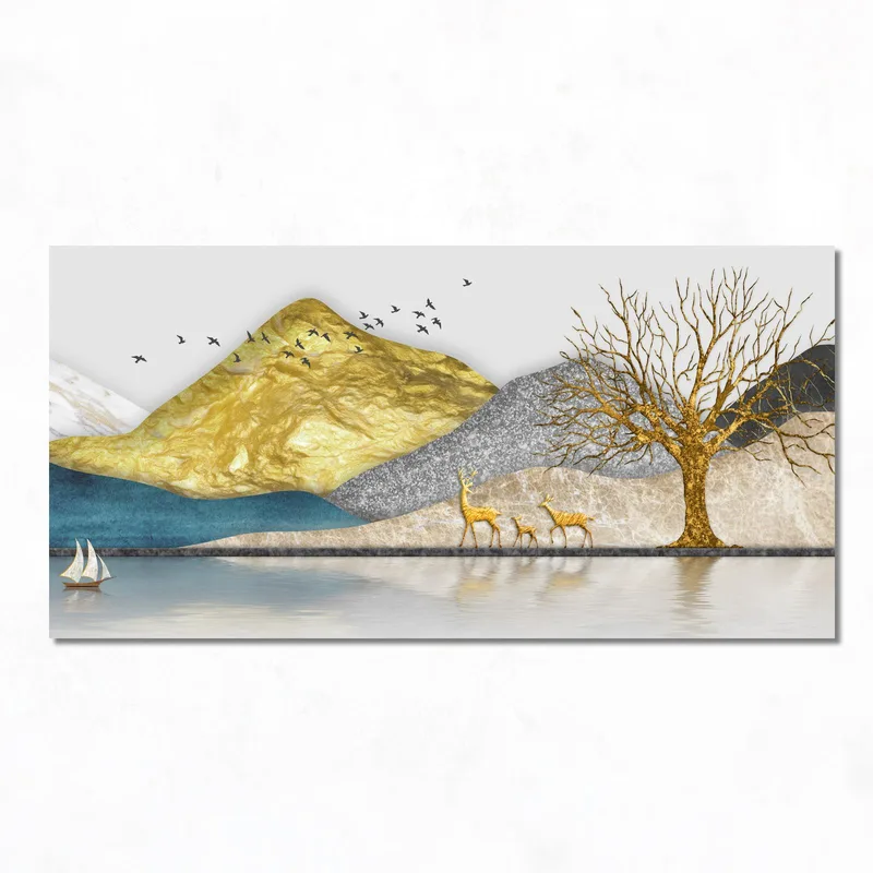 Golden Mountain Landscape canvas print