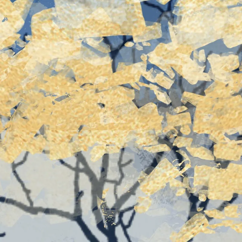 Golden Tree Silhouette canvas art print