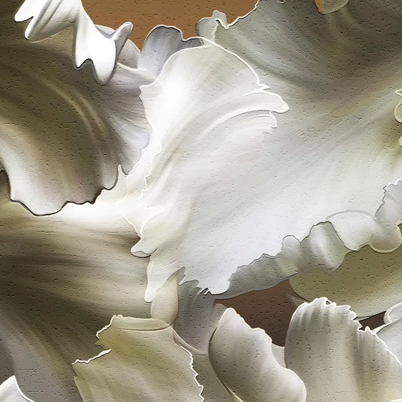 Modern canvas white floral elegance