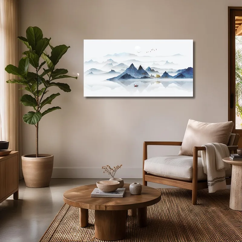 Bergreflexionslandschaft modernes wandbild