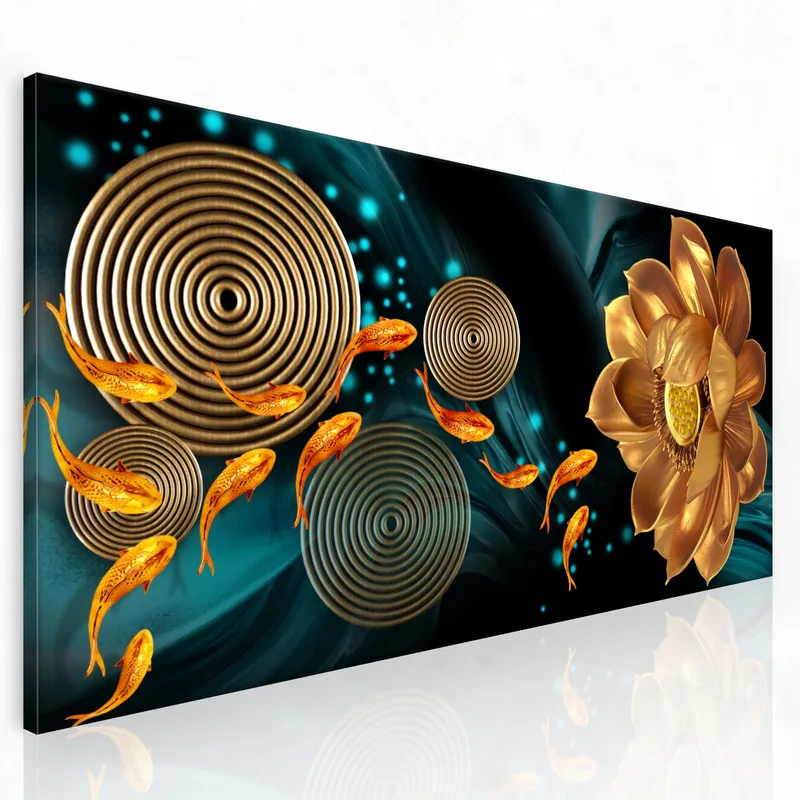 Goldene Lotusblume drucken auf leinwand