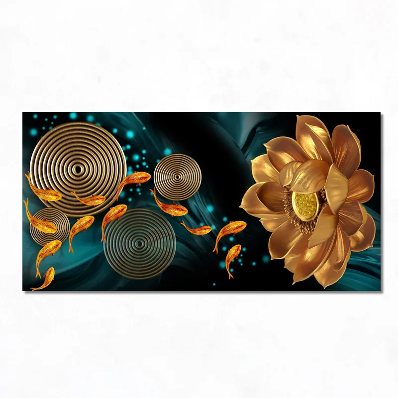 Goldene Lotusblume drucken auf leinwand