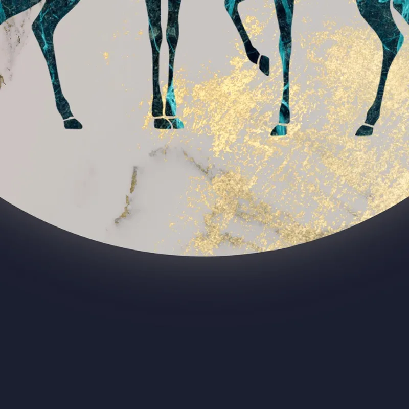 Canvas art print deer in moonlight