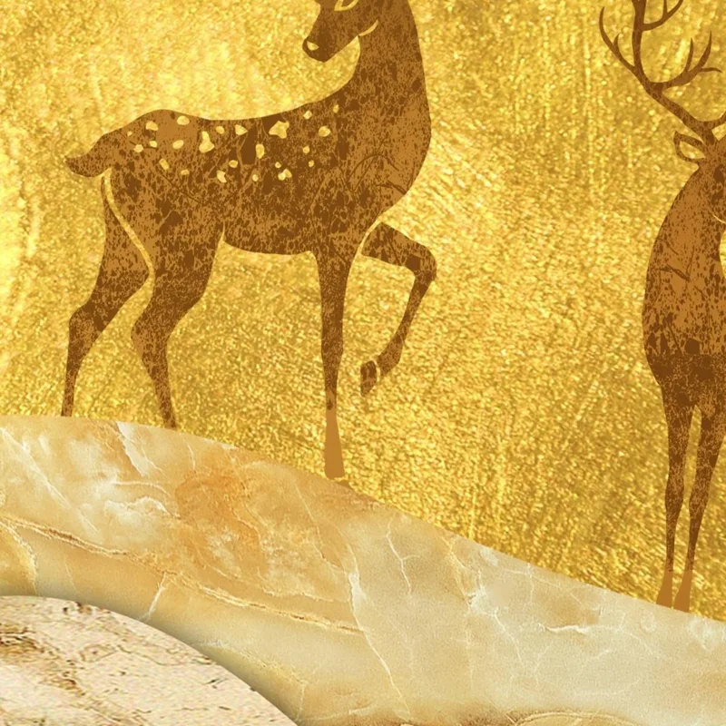 Scena della Foresta Oro e Nero quadro canvas