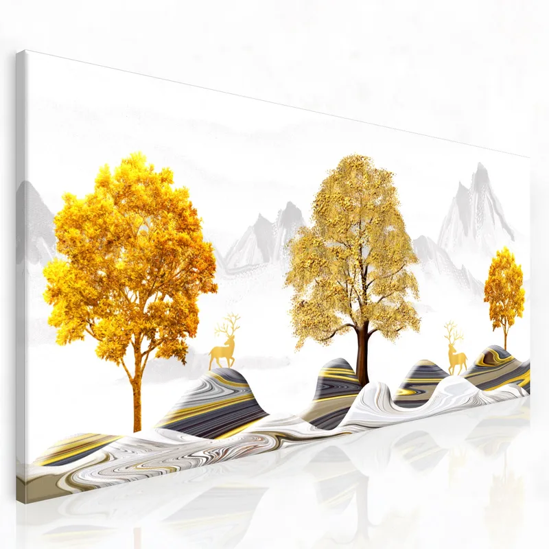 Kunstdruck golden natur landschaft