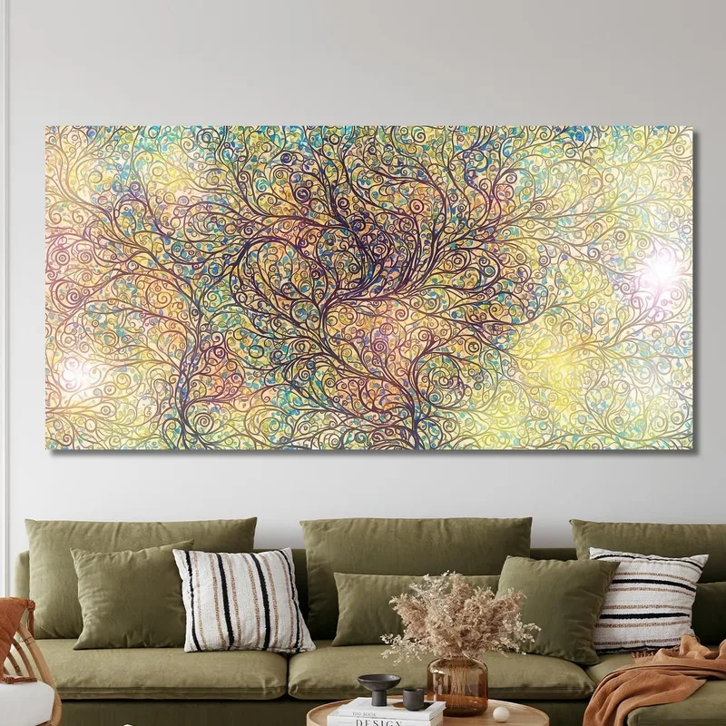 Cuadro Árbol De La Vida Con Entrelazado Floral.