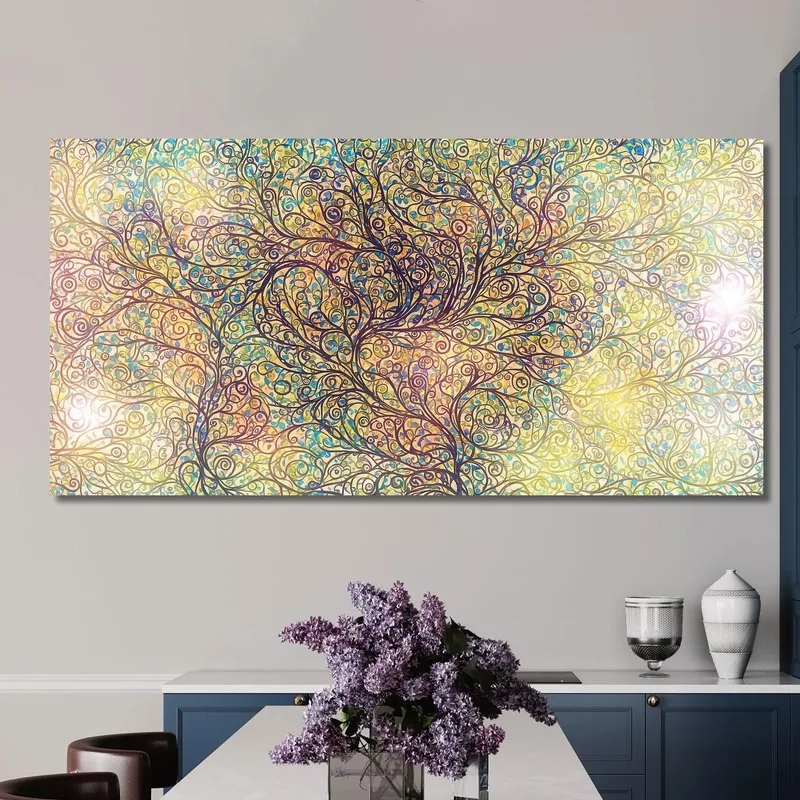 Cuadro Árbol De La Vida Con Entrelazado Floral.