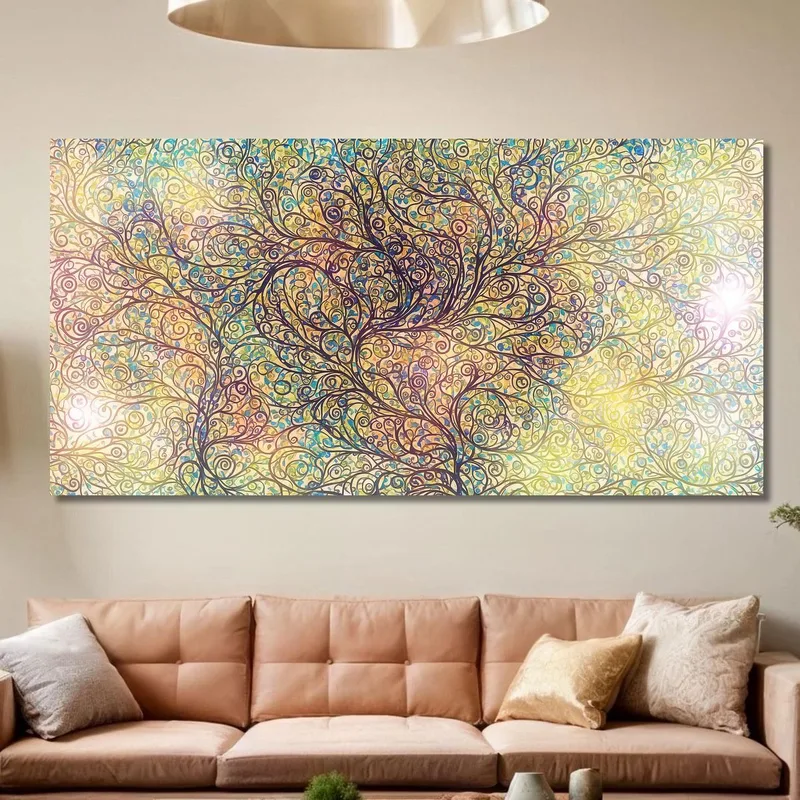 Cuadro Árbol De La Vida Con Entrelazado Floral.