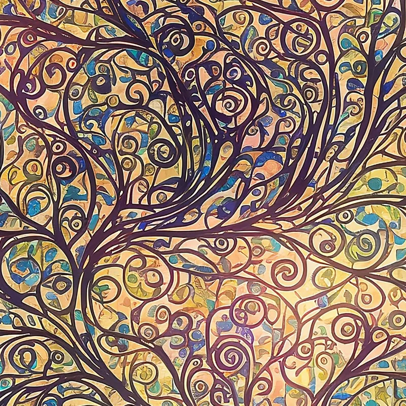 Cuadro Árbol De La Vida Con Entrelazado Floral.