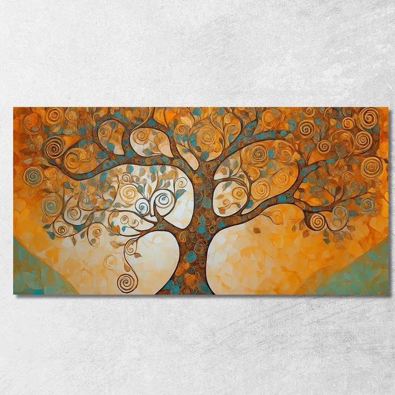 Baum Des Lebens-Gemälde In Warmen Farbtönen Und Spiralen