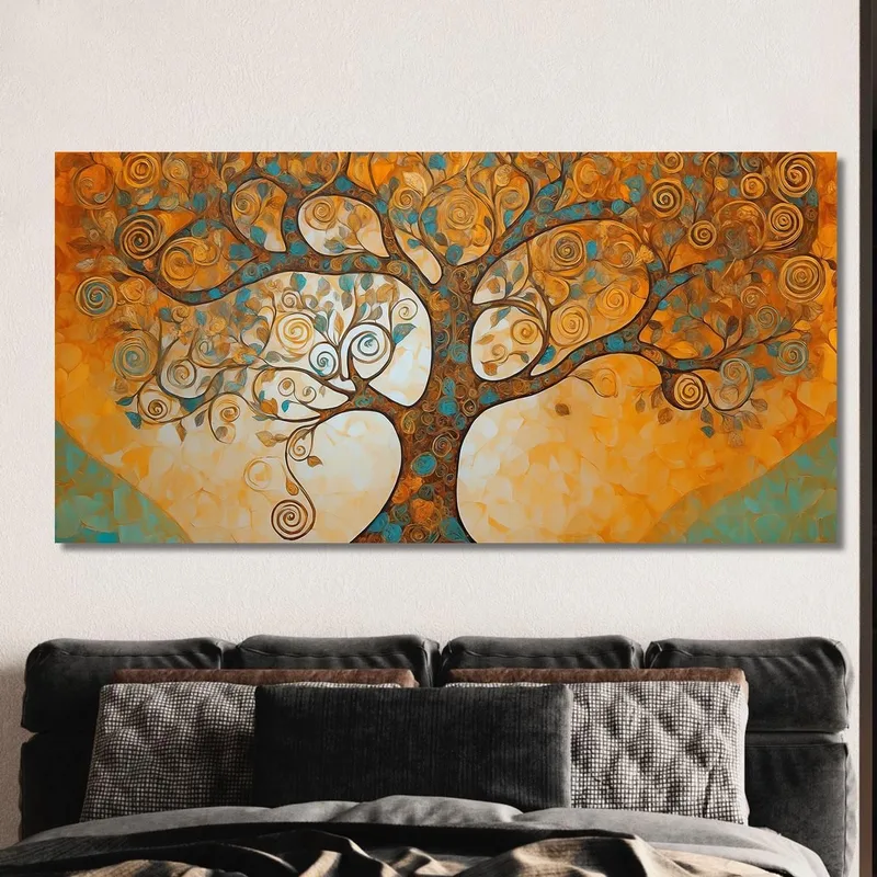 Baum Des Lebens-Gemälde In Warmen Farbtönen Und Spiralen