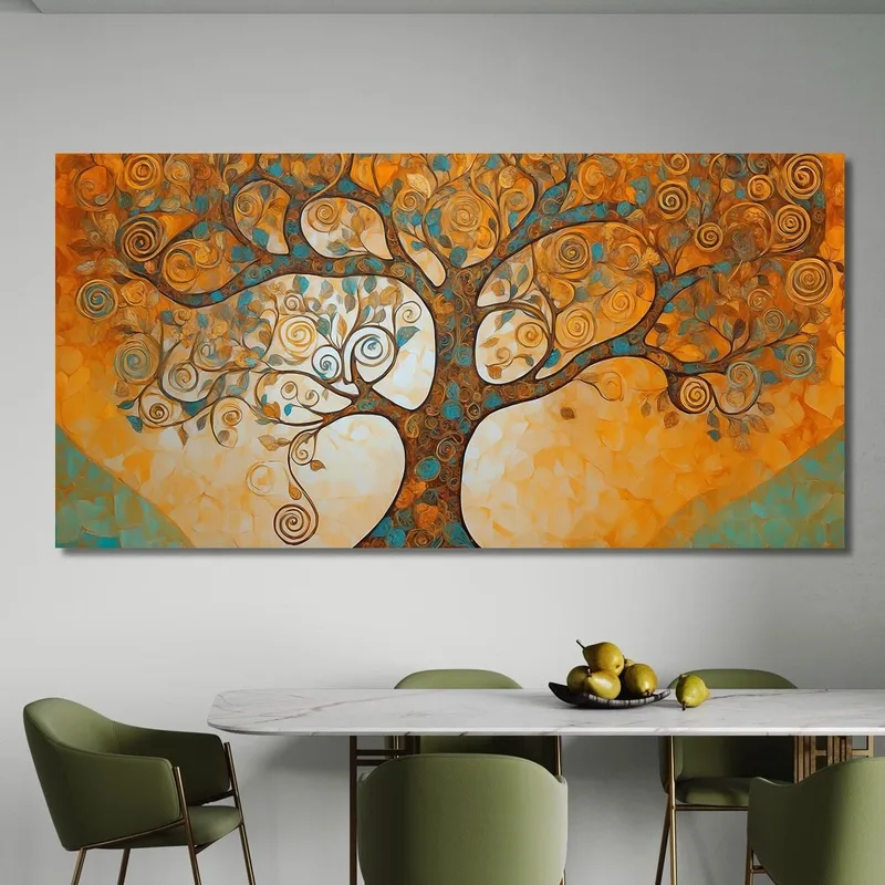 Baum Des Lebens-Gemälde In Warmen Farbtönen Und Spiralen