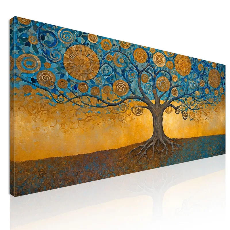 Tree Of Life Deep Roots And Circles Painting canvas print